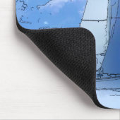 穏やかな青い海のセーリング – シルボート マウスパッド (コーナー)