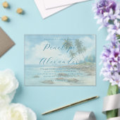 穏やかな青い海辺の風景 アクリル招待状 (インサイチュ (ウェディング))