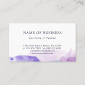 穏やかな青い紫の水色 名刺 (裏面)