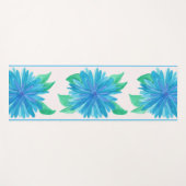 穏やかな青い花ヨガマット ヨガマット (正面(横))