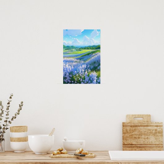 穏やかな青い谷 ポスター (キッチン)