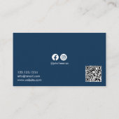 穏やかな青のビーチ波の写真 名刺 (裏面)