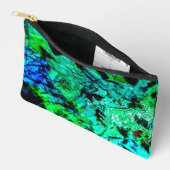 穏やかな青の抽象芸術カットソーバッグ、平和な青の芸術 アクセサリーポーチ (見開き)