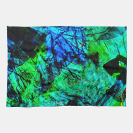 穏やかな青の抽象芸術キッチンタオル、滑らかなテクスチャ キッチンタオル