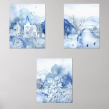 穏やかな青の村 – ボヘミアンの風景