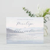 穏やかな青の水彩山々 招待状 (スタンド正面)