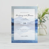 穏やかな青の水彩山々 招待状 (スタンド正面)