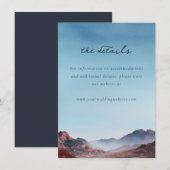 穏やかな青の水彩山岳風景 エンクロージャーカード (正面/裏面)