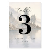 穏やかな青の水彩松の木 テーブルナンバー (裏面)