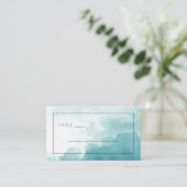 穏やかな青の水彩波 プレイスカード (スタンド正面)