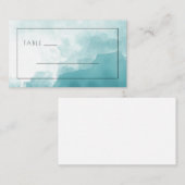 穏やかな青の水彩波 プレイスカード (正面/裏面)