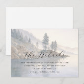 穏やかな青の水彩画の風景 エンクロージャーカード (正面/裏面)