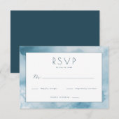 穏やかな青の水彩画 RSVP (正面/裏面)