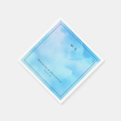 穏やかな青の水彩雲 スタンダードカクテルナプキン (角)