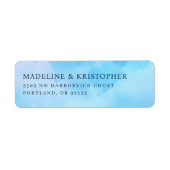 穏やかな青の水彩 ラベル (正面)