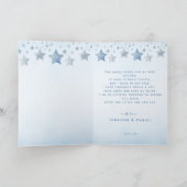 穏やかな青の水色の星 サンキューカード (内部)