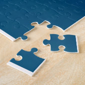 穏やかな青の池に金魚 – レトロ 日本の ジグソーパズル (側面)