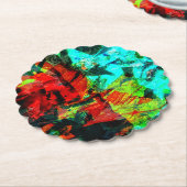 穏やかな青の色の紙コースター、深いブルー抽象芸術 ペーパーコースター (アングル)