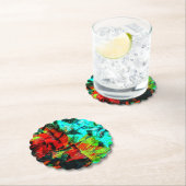 穏やかな青の色の紙コースター、深いブルー抽象芸術 ペーパーコースター (インサイチュ)