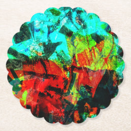 穏やかな青の色の紙コースター、深いブルー抽象芸術 ペーパーコースター