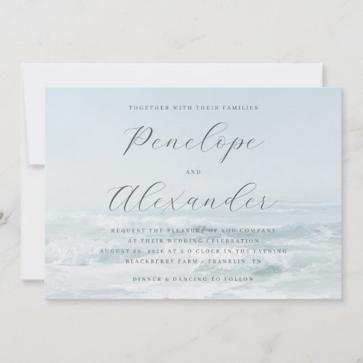 穏やかな青波の優雅さ 招待状 (正面)