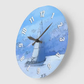 穏やかな青海原- Sailboating --を航海します ラージ壁時計 (傾斜)