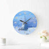 穏やかな青海原- Sailboating --を航海します ラージ壁時計 (ホーム)