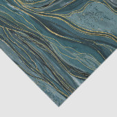 穏やかな青金抽象水彩結婚式 薄葉紙 (詳細)