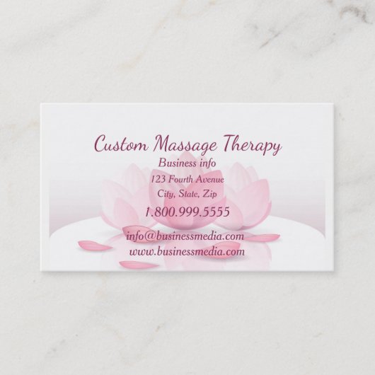 穏やかな静かな美しい平和な蓮の花 名刺 (正面)