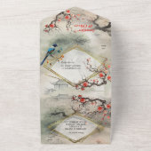 穏やかな静けさ日本のテーマ オールインワン招待状 (外側)