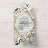 穏やかな静けさ日本のテーマ オールインワン招待状 (内側)