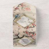 穏やかな静けさ日本のテーマ オールインワン招待状 (外側)