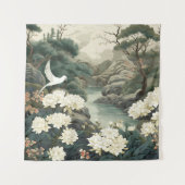 穏やかな静けさ日本のテーマ タペストリー (正面)