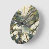 穏やかな静けさ日本のテーマ ラウンド壁時計 (傾斜)