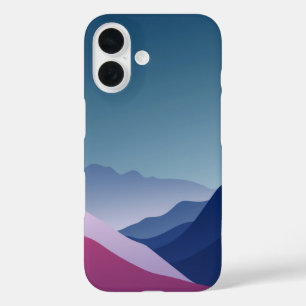穏やかな静寂:ミニマルな山並み iPhone 16ケース