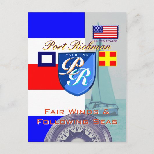 穏やかな風と追い風 ポート・リッチマン ポストカード (正面)