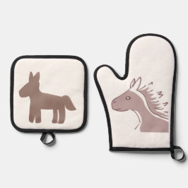 穏やかな風を感じる馬 鍋つかみ&鍋敷きセット