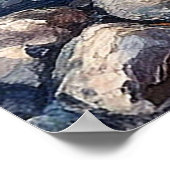 穏やかな風景と澄ん湖 ポスター (角)