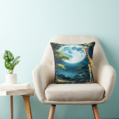 穏やかな風景の中で満月の下でキリン クッション (椅子)