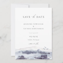 穏やかな風景の水彩画 Save The Date フォト
