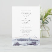 穏やかな風景の水結婚色 招待状 (スタンド正面)