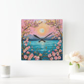 穏やかな風景 スクエア壁時計 (ホーム)