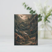 穏やかな風景：鳥の飛行 ポストカード (スタンド正面)