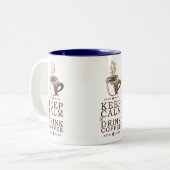 穏やかな飲み物のコーヒーを保存して下さい ツートーンマグカップ (正面左)