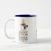 穏やかな飲み物のコーヒーを保存して下さい ツートーンマグカップ (左)