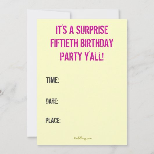 穏やかな驚きの第50誕生会の招待を保って下さい 招待状 (裏面)