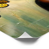 穏やかな黒の女の子とアフロアンドフローラクラウン ポスター (コーナー)