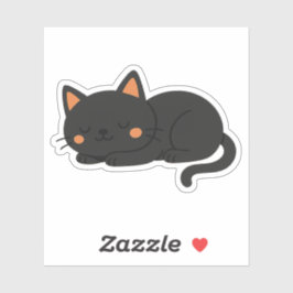 穏やかな黒猫の昼寝 シール