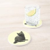 穏やかな黒猫コースター コースター (側面)