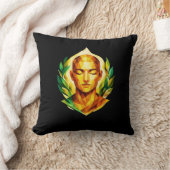 穏やかな 多面の肖像のアクセント | 現代の精神性 クッション (ブランケット)